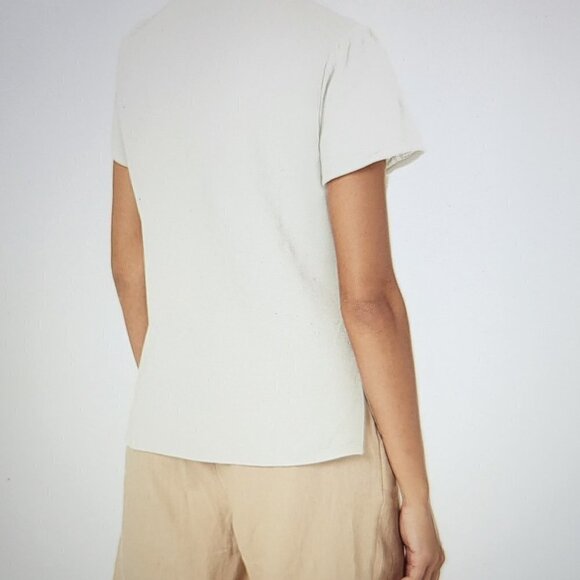 Prana Katya short sleeve top white collared size Small NWT - Picture 2 of 12